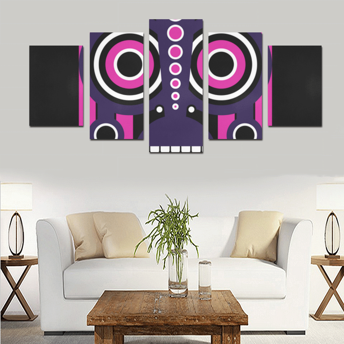 Tiki Tribal Canvas Print Sets D (No Frame)