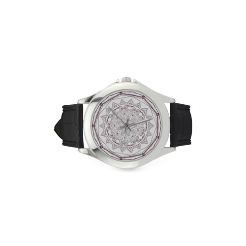 mandala 3D-13 Women's Classic Leather Strap Watch(Model 203)