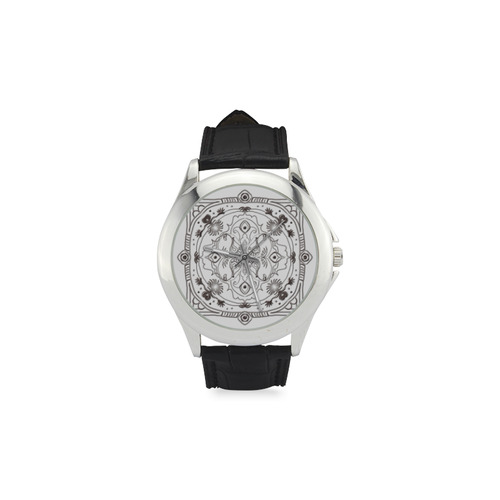 mandala 3D-3 Women's Classic Leather Strap Watch(Model 203)