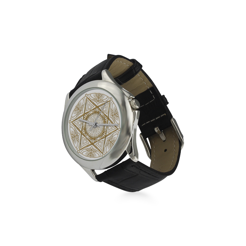 mandala 3D-4 Women's Classic Leather Strap Watch(Model 203)