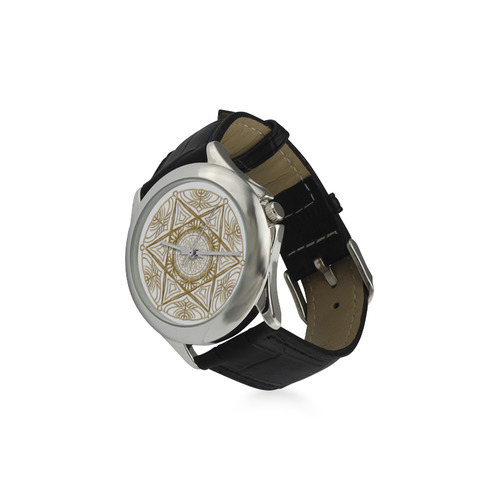 mandala 3D-4 Women's Classic Leather Strap Watch(Model 203)