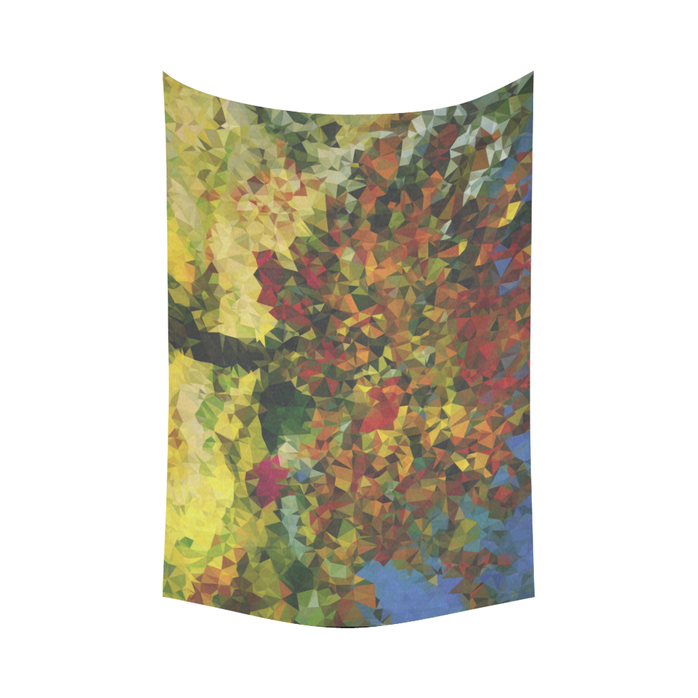 Van Gogh Mulberry Tree Abstract Triangles Cotton Linen Wall Tapestry 90"x 60"