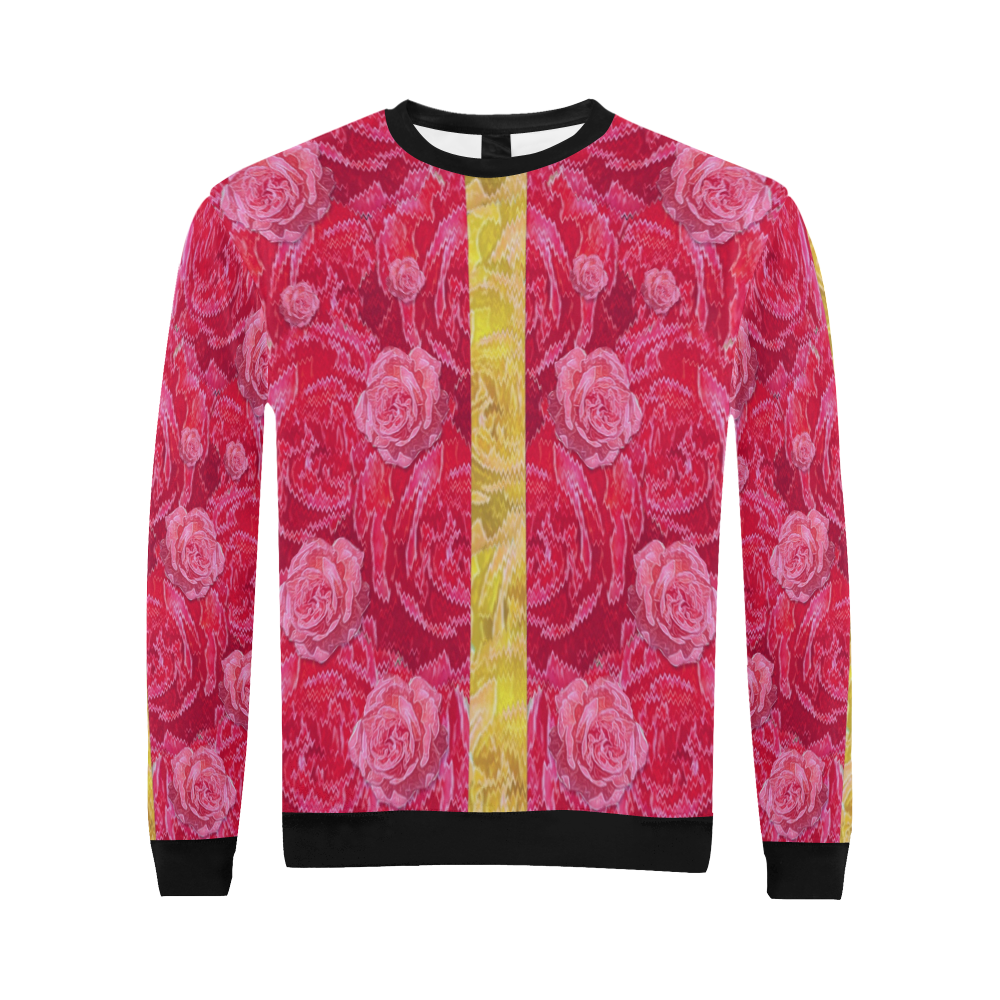 Rose and roses and another rose All Over Print Crewneck Sweatshirt for Men/Large (Model H18)