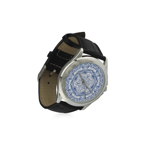 mandala 3D-17 Women's Classic Leather Strap Watch(Model 203)