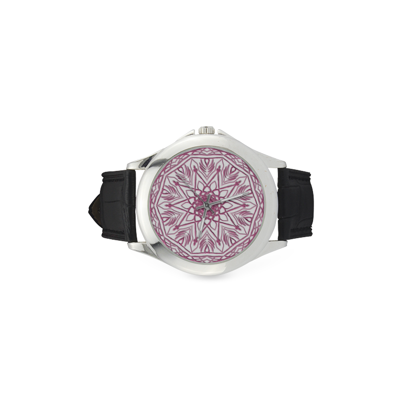 mandala 3D-12 Women's Classic Leather Strap Watch(Model 203)