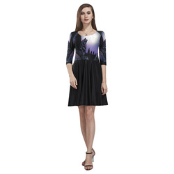 Howling Wolf Tethys Half-Sleeve Skater Dress(Model D20)