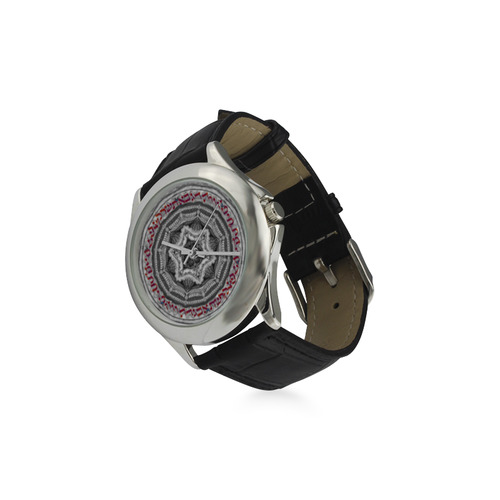 mandala maguen- 16- alphabet Women's Classic Leather Strap Watch(Model 203)