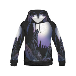 Howling Wolf All Over Print Hoodie for Men (USA Size) (Model H13)
