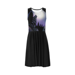 Howling Wolf Sleeveless Ice Skater Dress (D19)