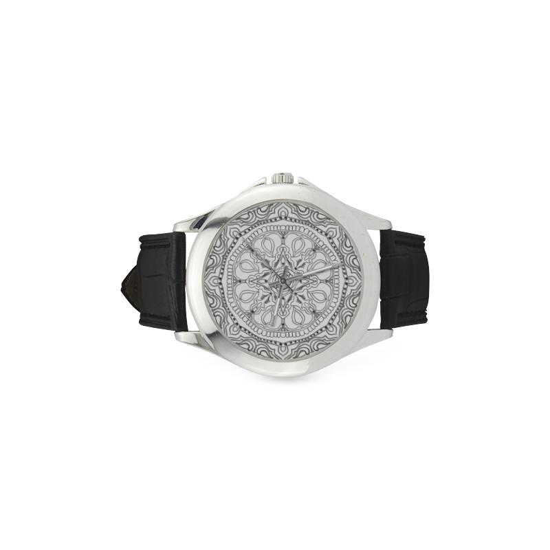 mandala 3D-9 Women's Classic Leather Strap Watch(Model 203)