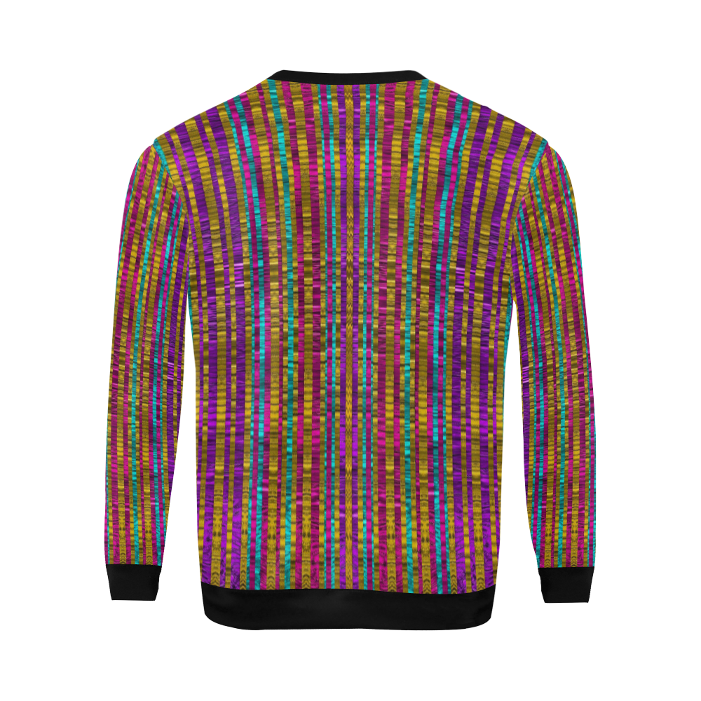 Star fall in  retro peacock colors All Over Print Crewneck Sweatshirt for Men/Large (Model H18)