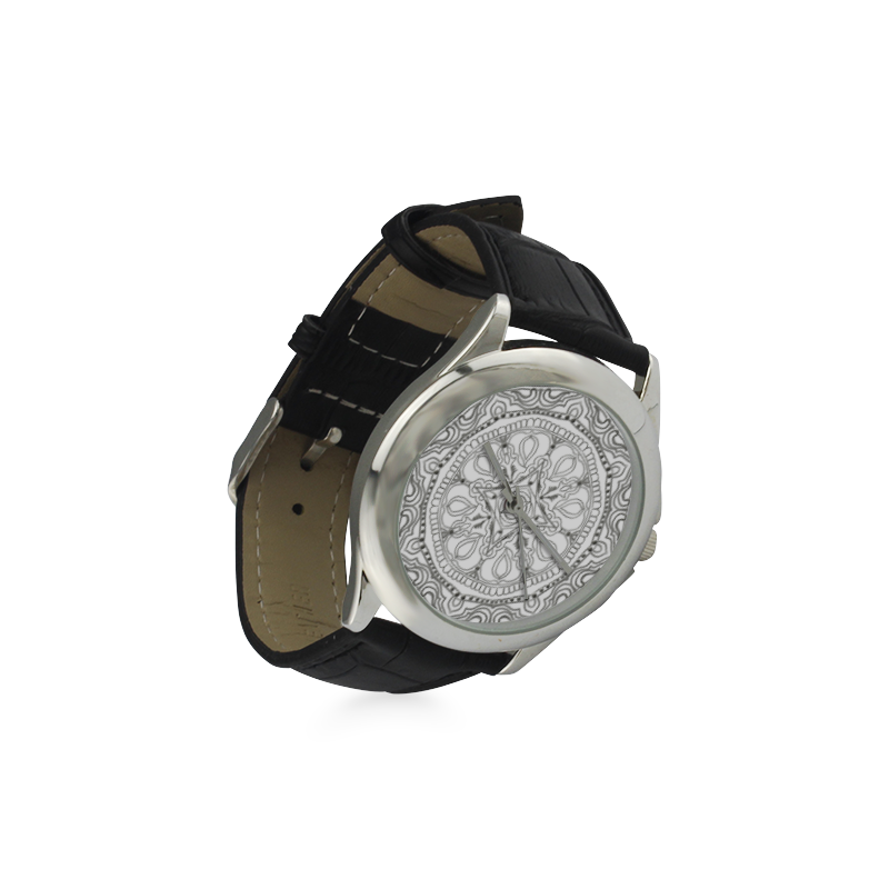mandala 3D-9 Women's Classic Leather Strap Watch(Model 203)