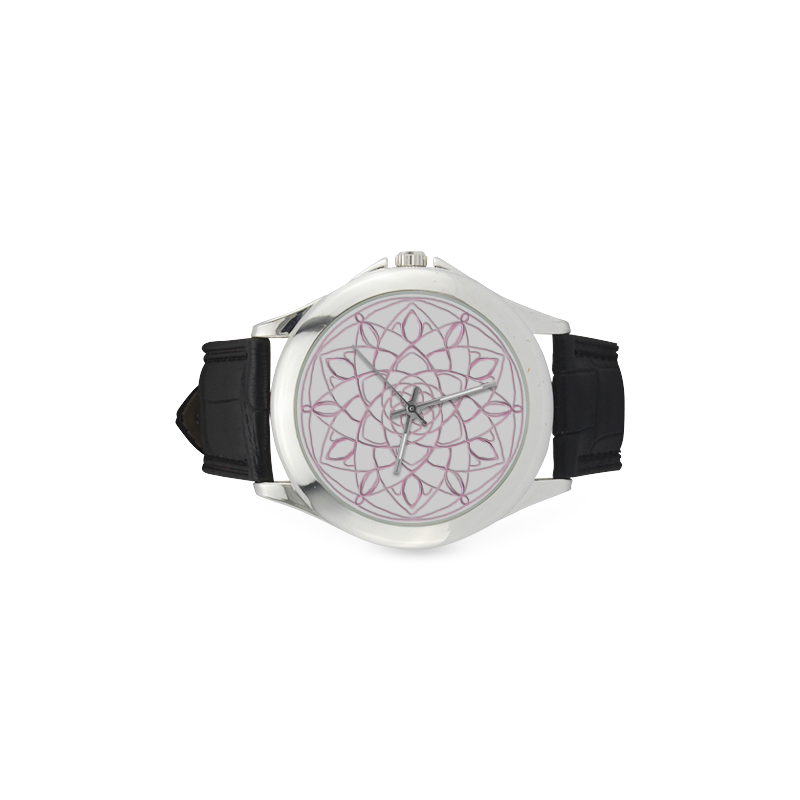 mandala 3D-11 Women's Classic Leather Strap Watch(Model 203)