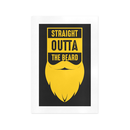 Straight Outta The Beard Yellow Art Print 13‘’x19‘’