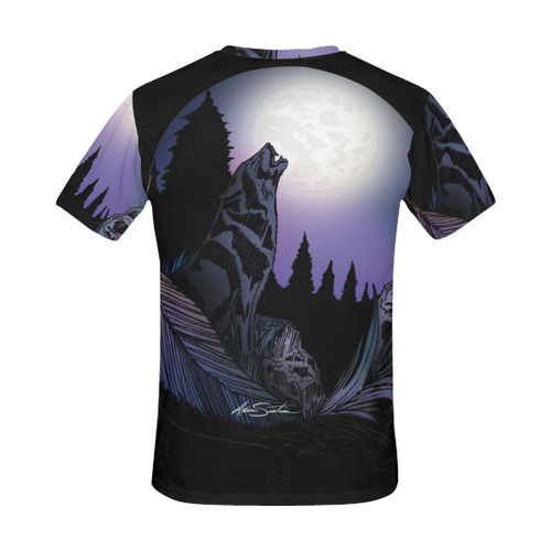 Howling Wolf All Over Print T-Shirt for Men (USA Size) (Model T40)