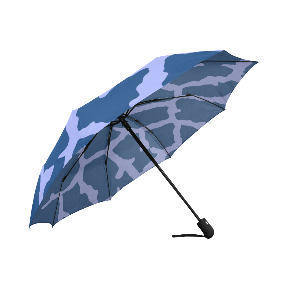 Blue Giraffe Print Auto-Foldable Umbrella (Model U04)