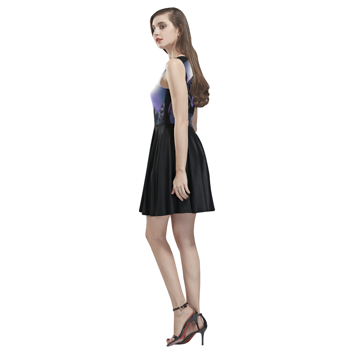 Howling Wolf Thea Sleeveless Skater Dress(Model D19)