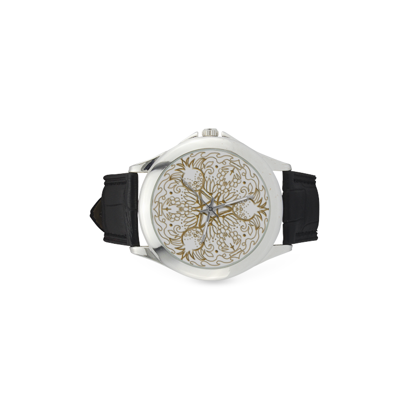 mandala 3D-6 Women's Classic Leather Strap Watch(Model 203)