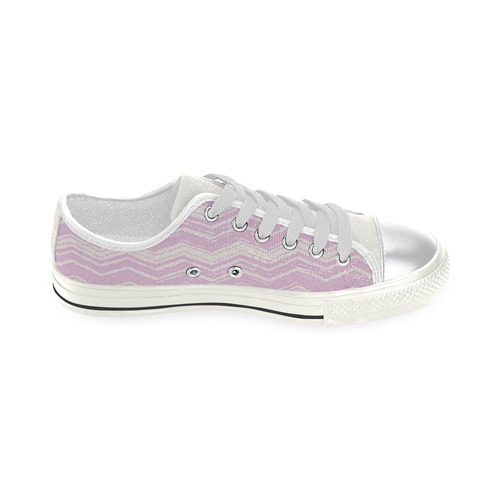 Tropical Violet Chevron Canvas Women's Shoes/Large Size (Model 018)