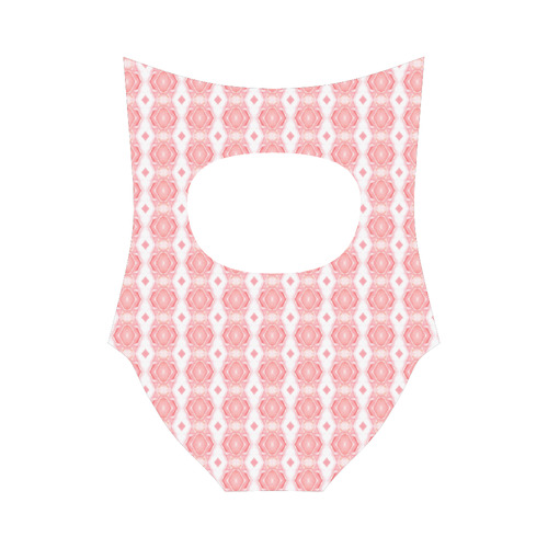pink double diamond stripe Strap Swimsuit ( Model S05)