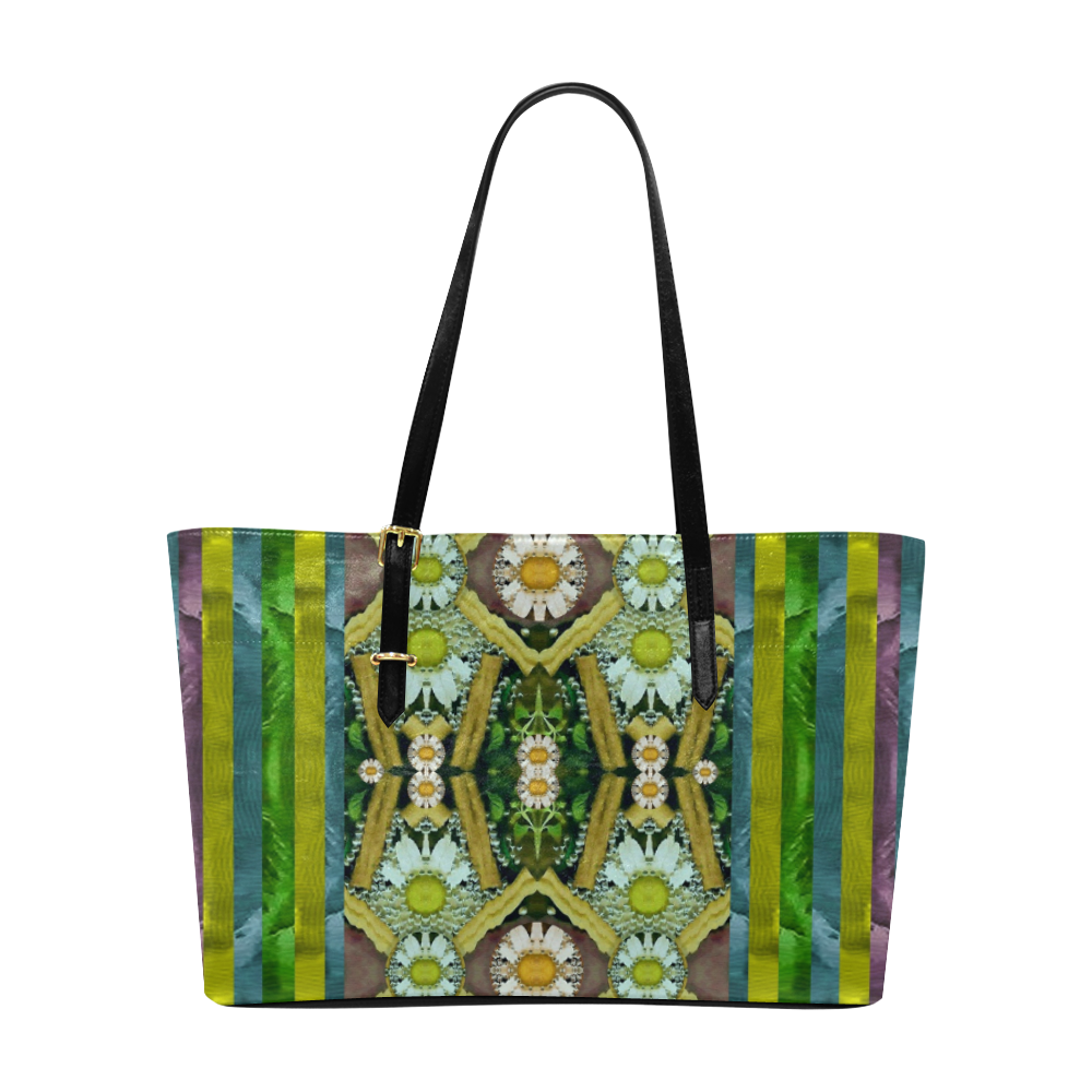 Bread sticks and fantasy flowers in a rainbow Euramerican Tote Bag/Large (Model 1656)