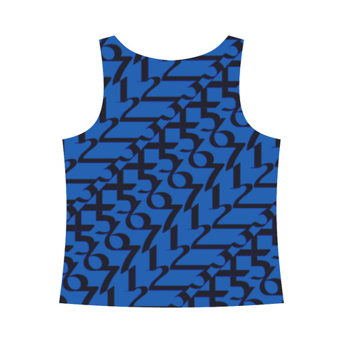 NUMBERS Collection Women 1234567 t-top ocean/blk All Over Print Tank Top for Women (Model T43)