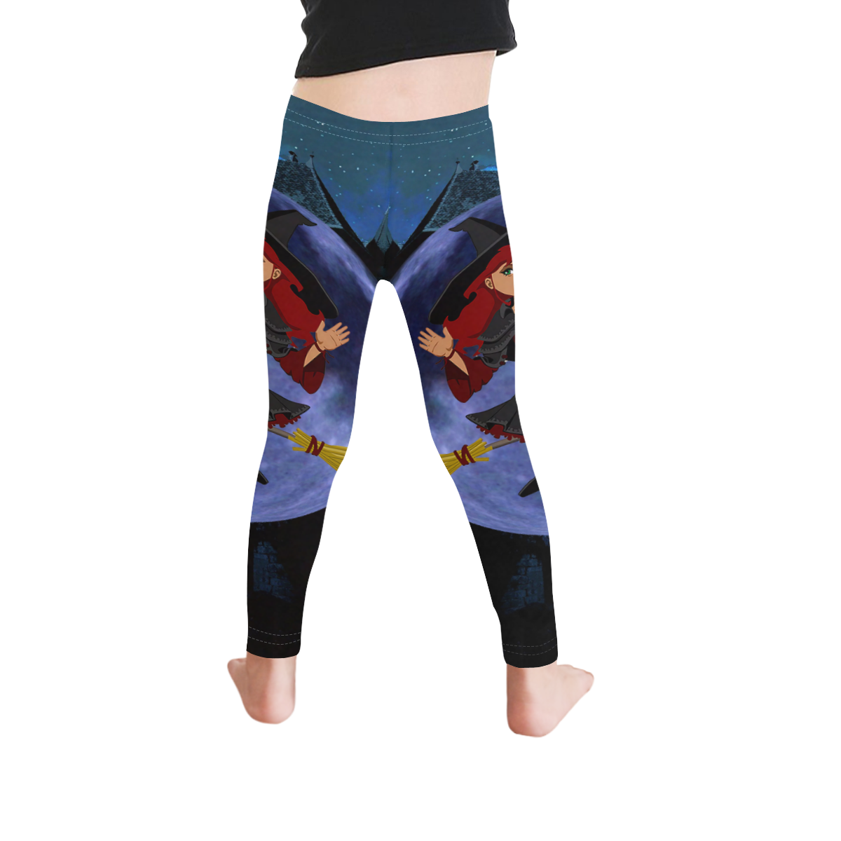 Witch and Blue Moon Kid's Ankle Length Leggings (Model L06)