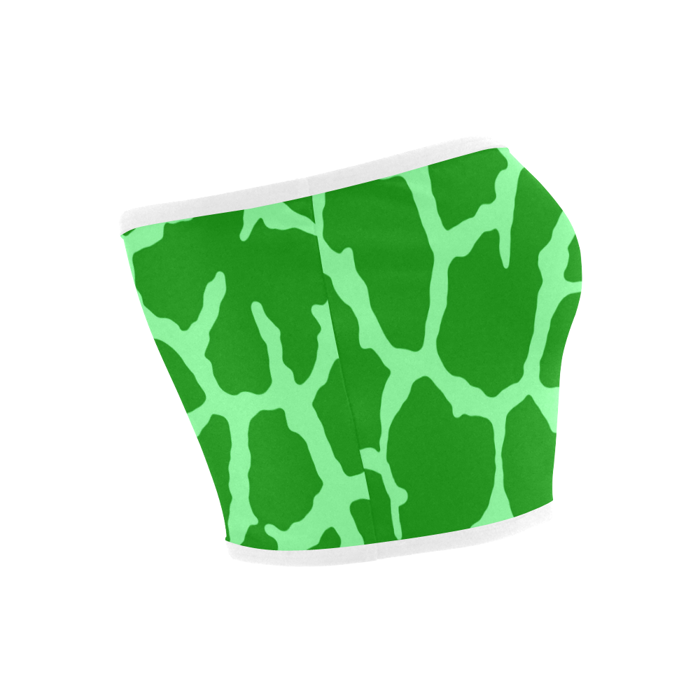 Green Giraffe Print Bandeau Top