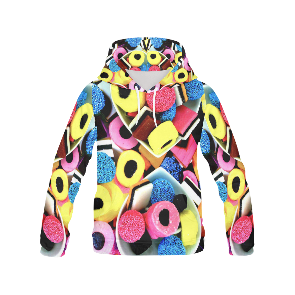 liquorice All Over Print Hoodie for Women (USA Size) (Model H13)