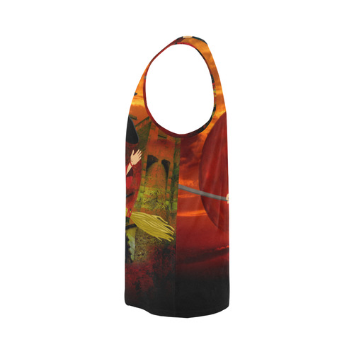 Witch and Red Moon All Over Print Tank Top for Men (Model T43)