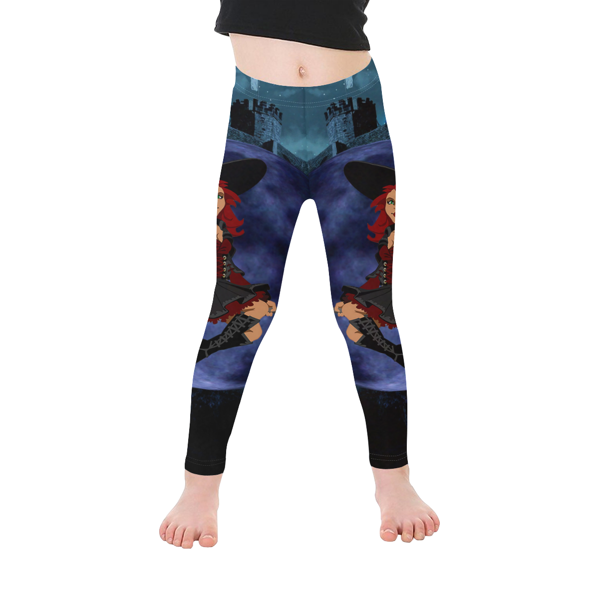 Witch and Blue Moon Kid's Ankle Length Leggings (Model L06)