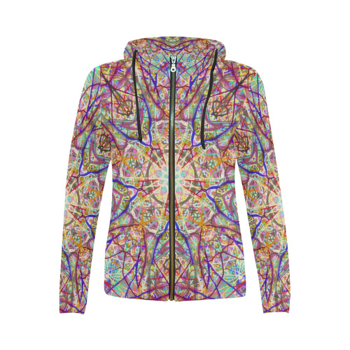 Thleudron Singularity All Over Print Full Zip Hoodie for Women (Model H14)