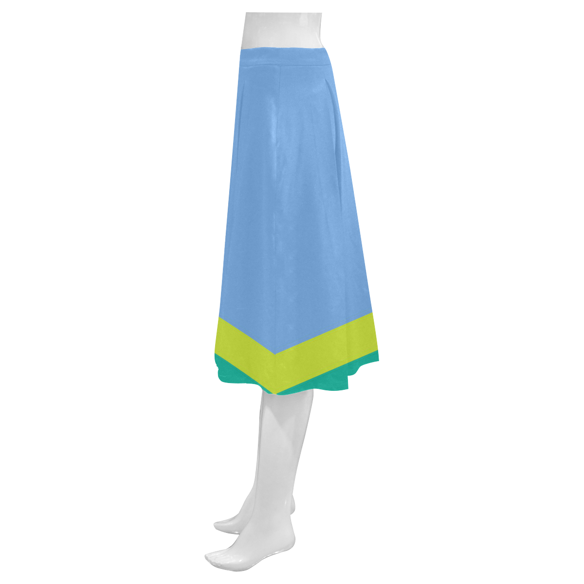 Three Tiered Color Mnemosyne Skirt Mnemosyne Women's Crepe Skirt (Model D16)