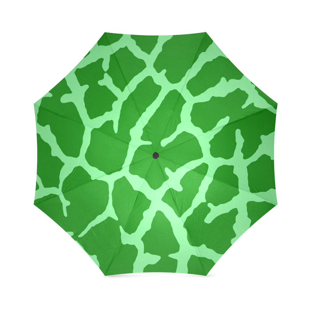 Green Giraffe Print Foldable Umbrella (Model U01)