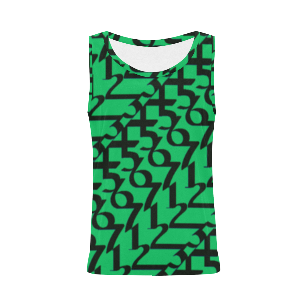 NUMBERS Collection Women 1234567 t-top sour/blk All Over Print Tank Top for Women (Model T43)