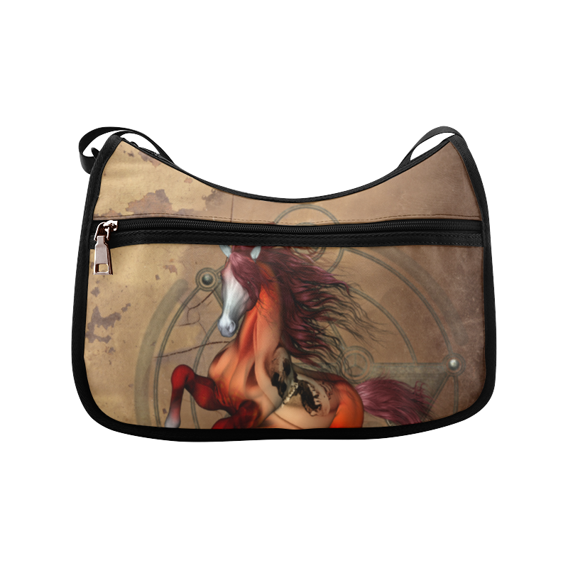 Wonderful horse with skull, red colors Crossbody Bags (Model 1616)