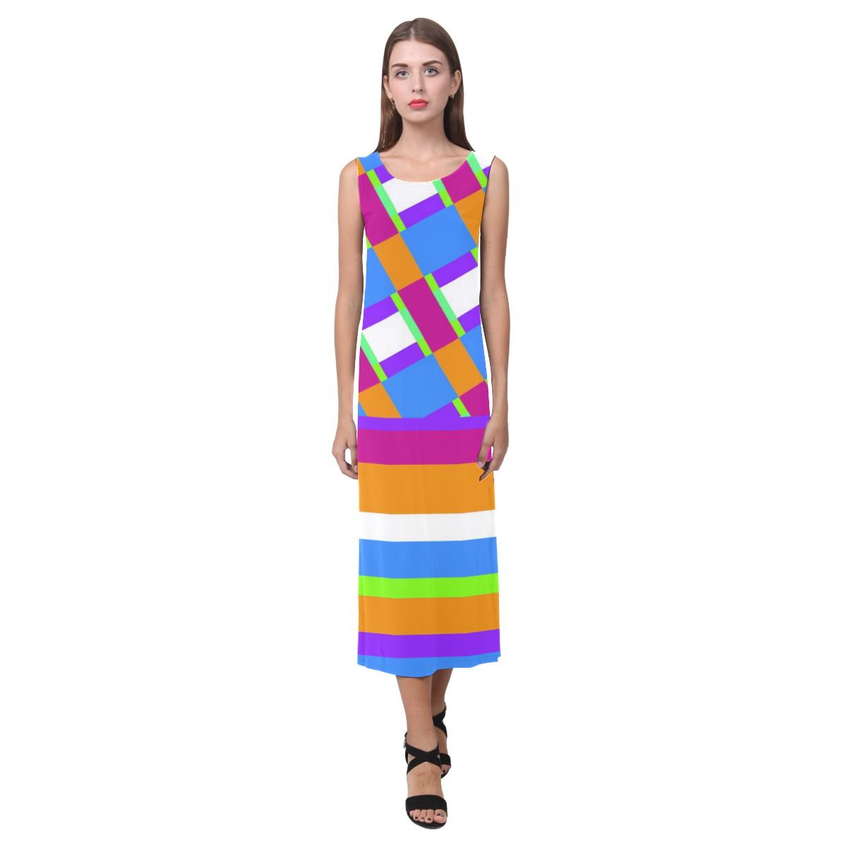 1278 Phaedra Sleeveless Open Fork Long Dress (Model D08)
