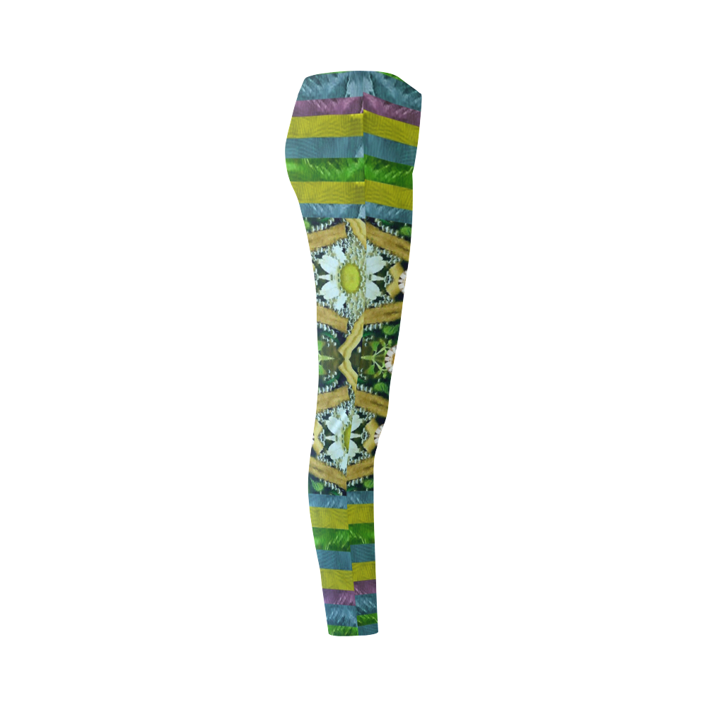 Bread sticks and fantasy flowers in a rainbow Cassandra Women's Leggings (Model L01)