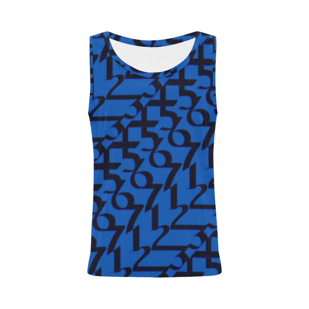 NUMBERS Collection Women 1234567 t-top ocean/blk All Over Print Tank Top for Women (Model T43)