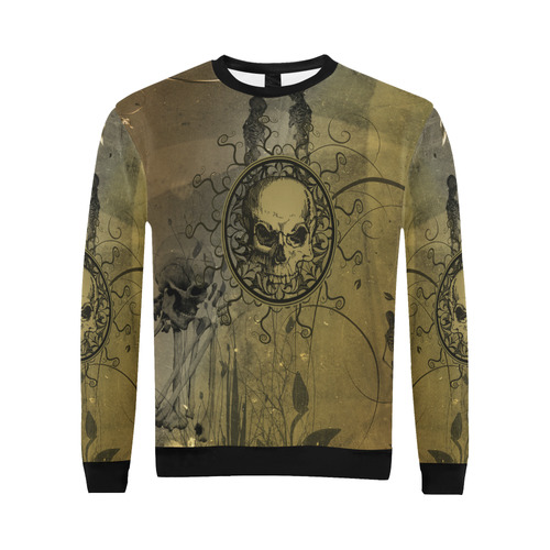 Amazing skull with skeletons All Over Print Crewneck Sweatshirt for Men/Large (Model H18)