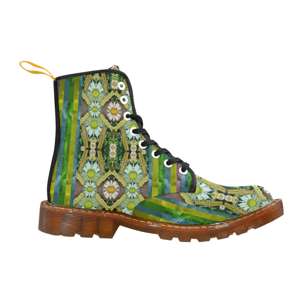 Bread sticks and fantasy flowers in a rainbow Martin Boots For Women Model 1203H