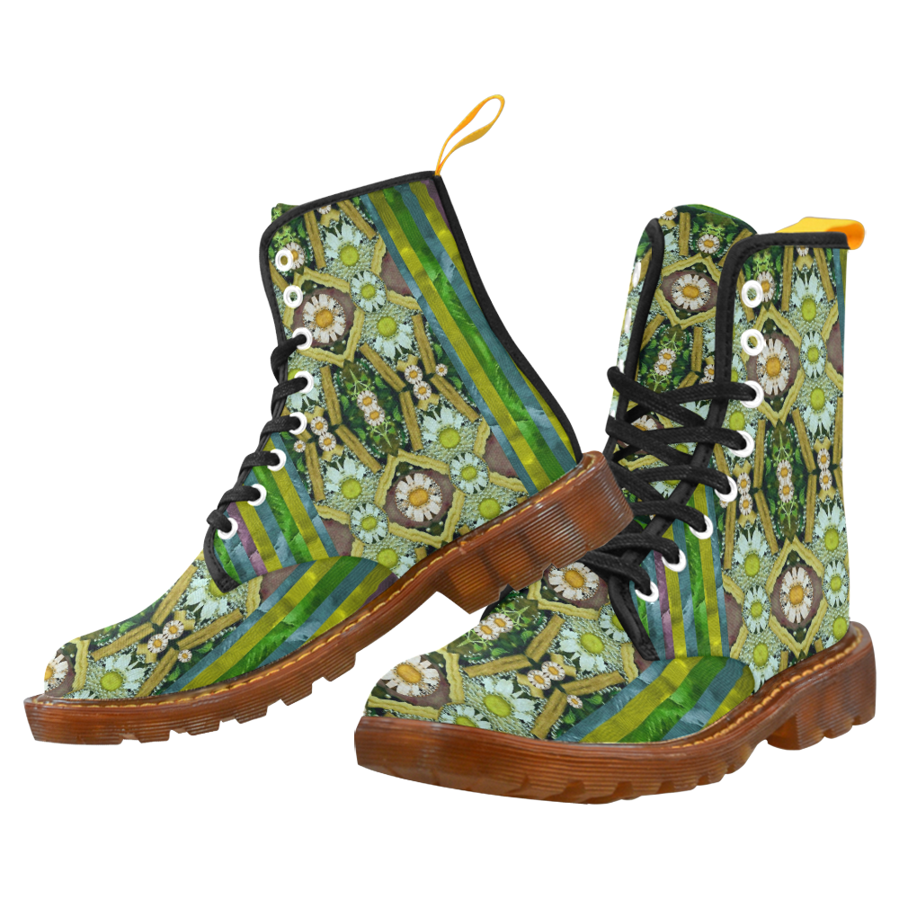 Bread sticks and fantasy flowers in a rainbow Martin Boots For Women Model 1203H