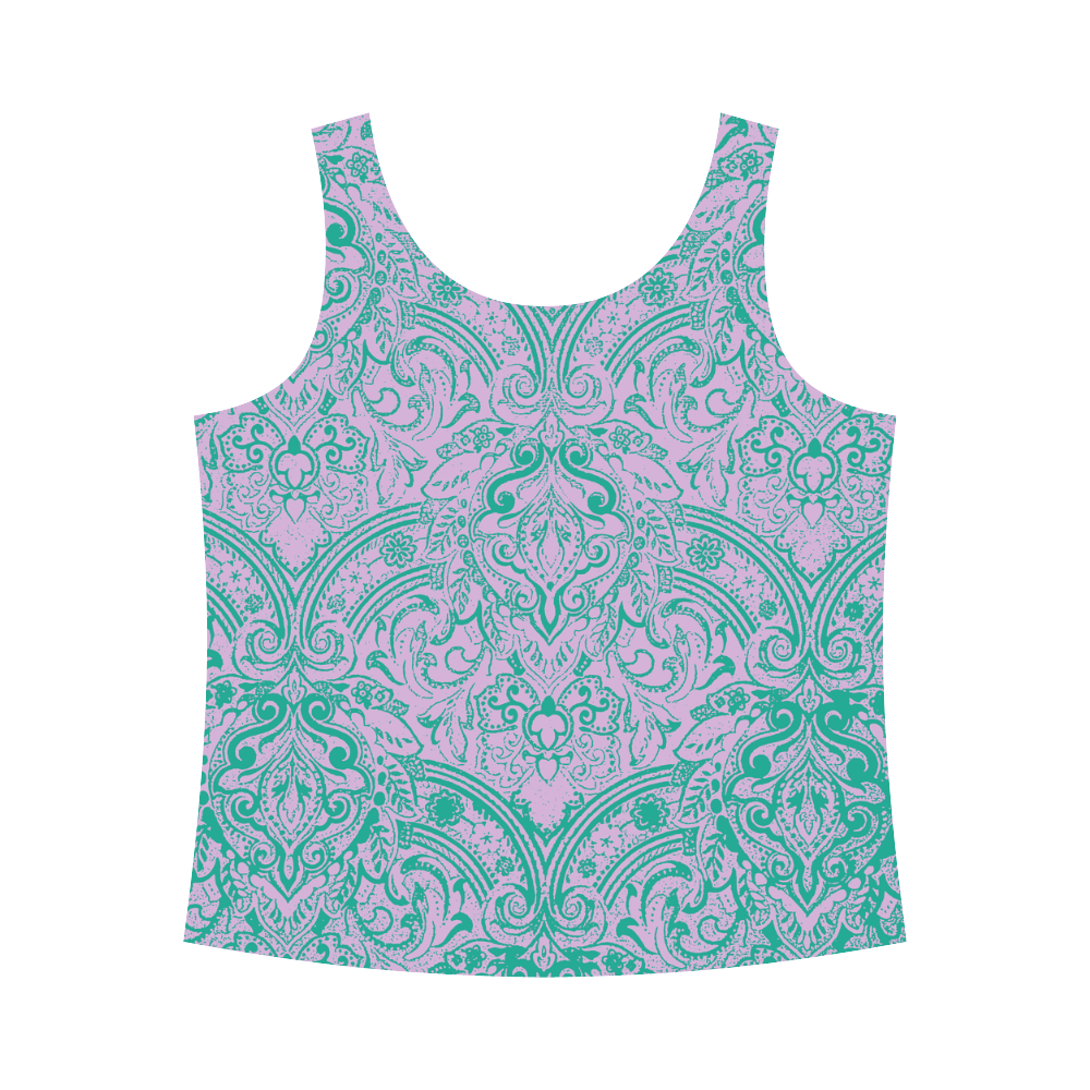 Tropical Violet Paisley All Over Print Tank Top for Women (Model T43)