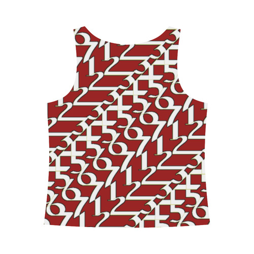NUMBERS Collection Women 1234567 t-top Red All Over Print Tank Top for Women (Model T43)