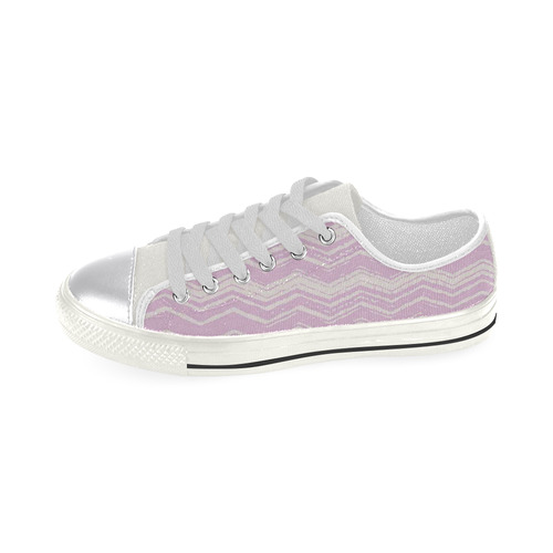 Tropical Violet Chevron Canvas Women's Shoes/Large Size (Model 018)