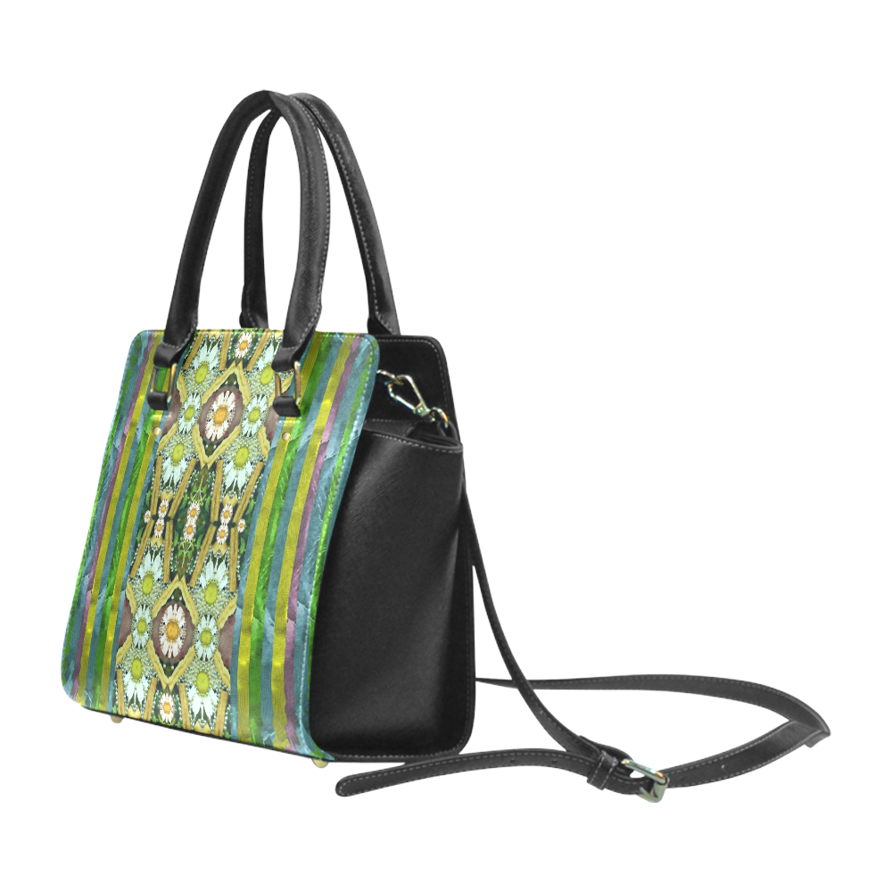 Bread sticks and fantasy flowers in a rainbow Classic Shoulder Handbag (Model 1653)