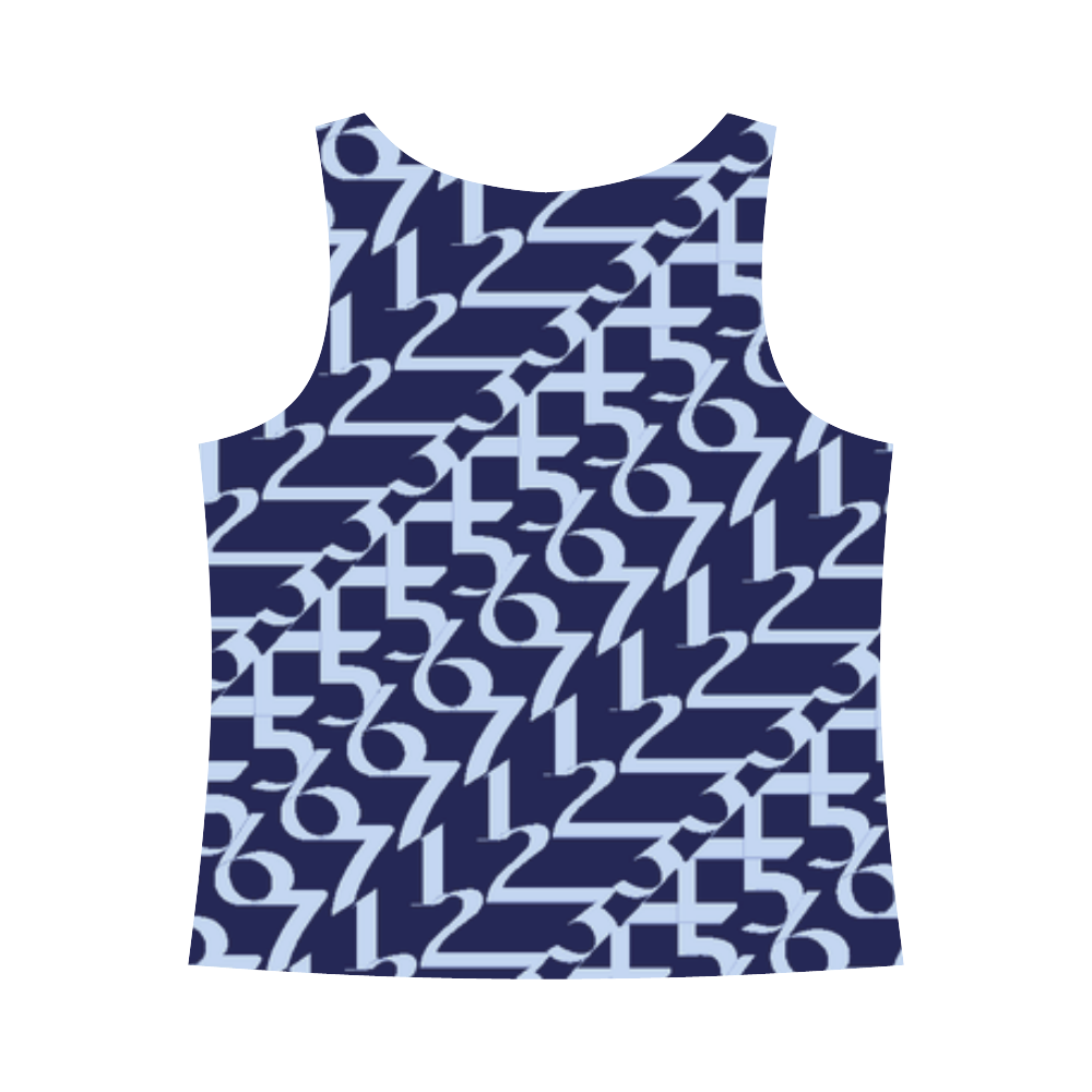 NUMBERS Collection Women 1234567 t-top navy All Over Print Tank Top for Women (Model T43)
