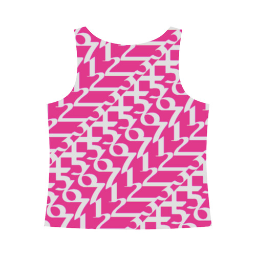 NUMBERS Collection Women 1234567 t-top pink/wht All Over Print Tank Top for Women (Model T43)