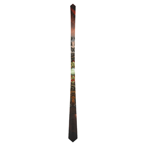 Red floral design Classic Necktie (Two Sides)
