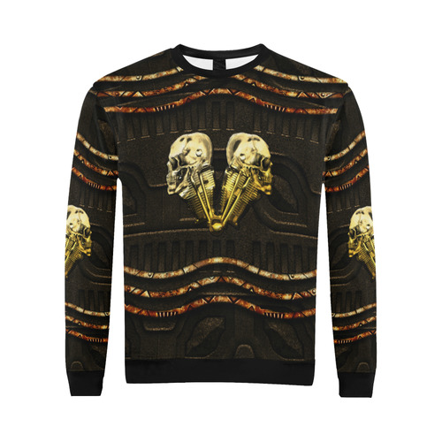 Awesome mechanical skull All Over Print Crewneck Sweatshirt for Men/Large (Model H18)